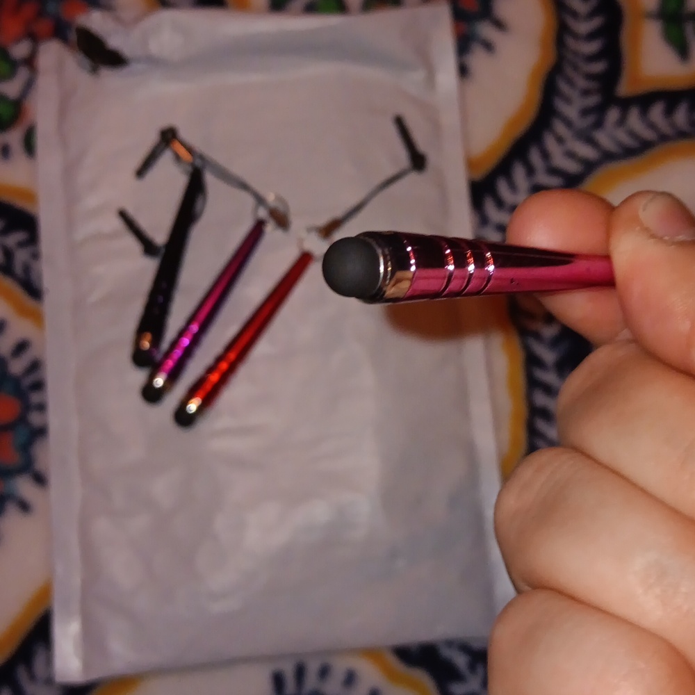 Stylus Pen Set in Black, Purple, and Red